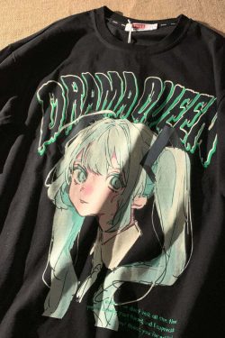 Y2K Grunge E-Girl Anime Tee - Drama Queen | 90s Retro Summer Outfit