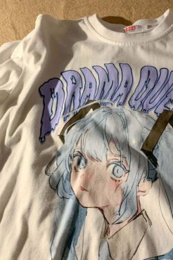 Y2K Grunge E-Girl Anime Tee - Drama Queen | 90s Retro Summer Outfit