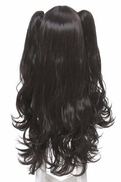 Y2K Grunge E-Girl Cosplay Wig - Long Wavy Ponytails, 90s Retro Style, Pastel Goth Vibes