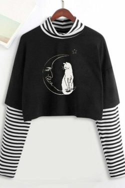 Y2K Grunge E-Girl Mystic Tarot Layered Top - 90s Retro Summer Outfit