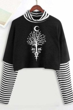 Y2K Grunge E-Girl Mystic Tarot Layered Top - 90s Retro Summer Outfit