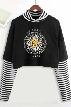 Y2K Grunge E-Girl Mystic Tarot Layered Top - 90s Retro Summer Outfit