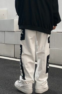 Y2K Grunge eGirl Goth Baggy Pants - Retro 90s Fashion, Summer Y2K Outfits, Dark Y2K Style