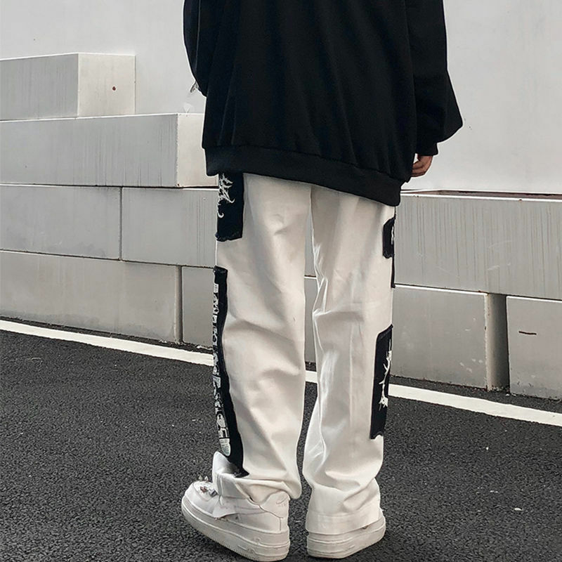 Y2K Grunge eGirl Goth Baggy Pants - Retro 90s Fashion, Summer Y2K Outfits, Dark Y2K Style