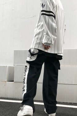 Y2K Grunge eGirl Goth Baggy Pants - Retro 90s Fashion, Summer Y2K Outfits, Dark Y2K Style