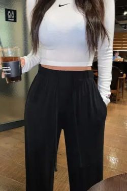Y2K Grunge Elastic Pants - Retro 90s Summer Outfit, Y2K Club & Party Fashion for Women