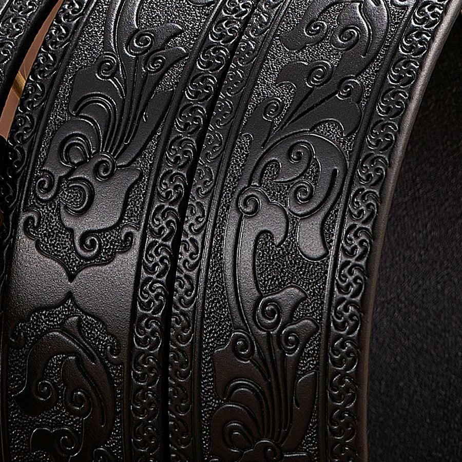Y2K Grunge Embossed Z Dragon Pendant Leather Belt - Retro 90s Fashion & Gothic Y2K Style