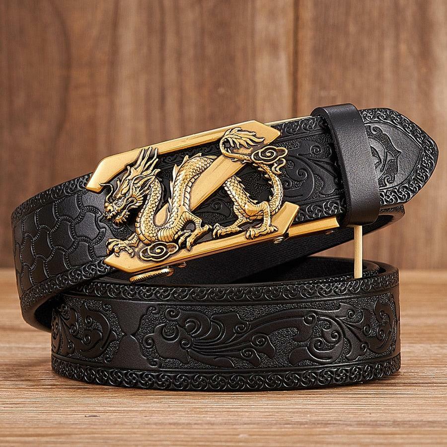 Y2K Grunge Embossed Z Dragon Pendant Leather Belt - Retro 90s Fashion & Gothic Y2K Style