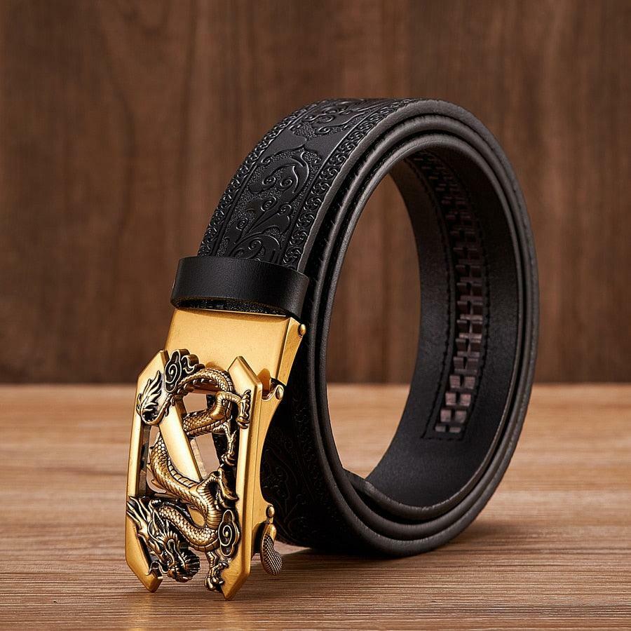 Y2K Grunge Embossed Z Dragon Pendant Leather Belt - Retro 90s Fashion & Gothic Y2K Style