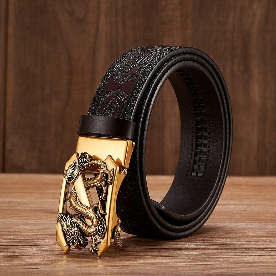 Y2K Grunge Embossed Z Dragon Pendant Leather Belt - Retro 90s Fashion & Gothic Y2K Style