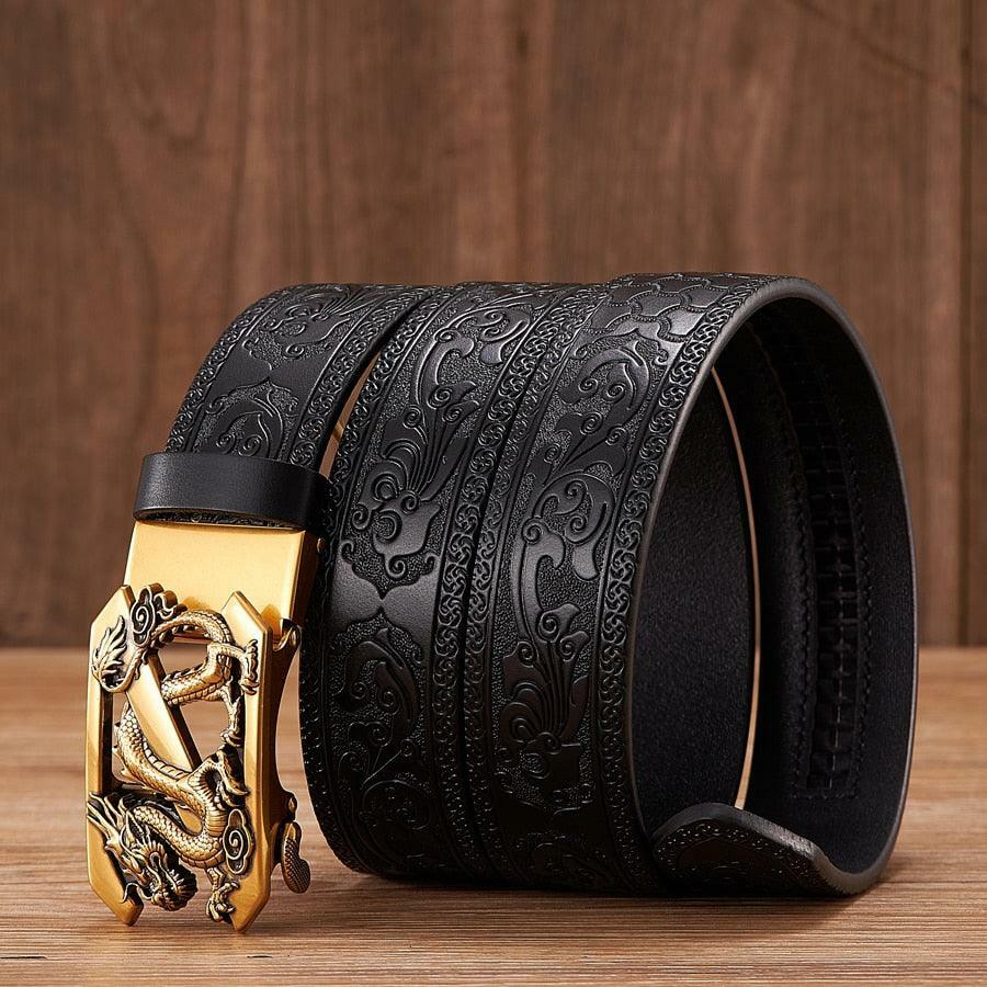 Y2K Grunge Embossed Z Dragon Pendant Leather Belt - Retro 90s Fashion & Gothic Y2K Style