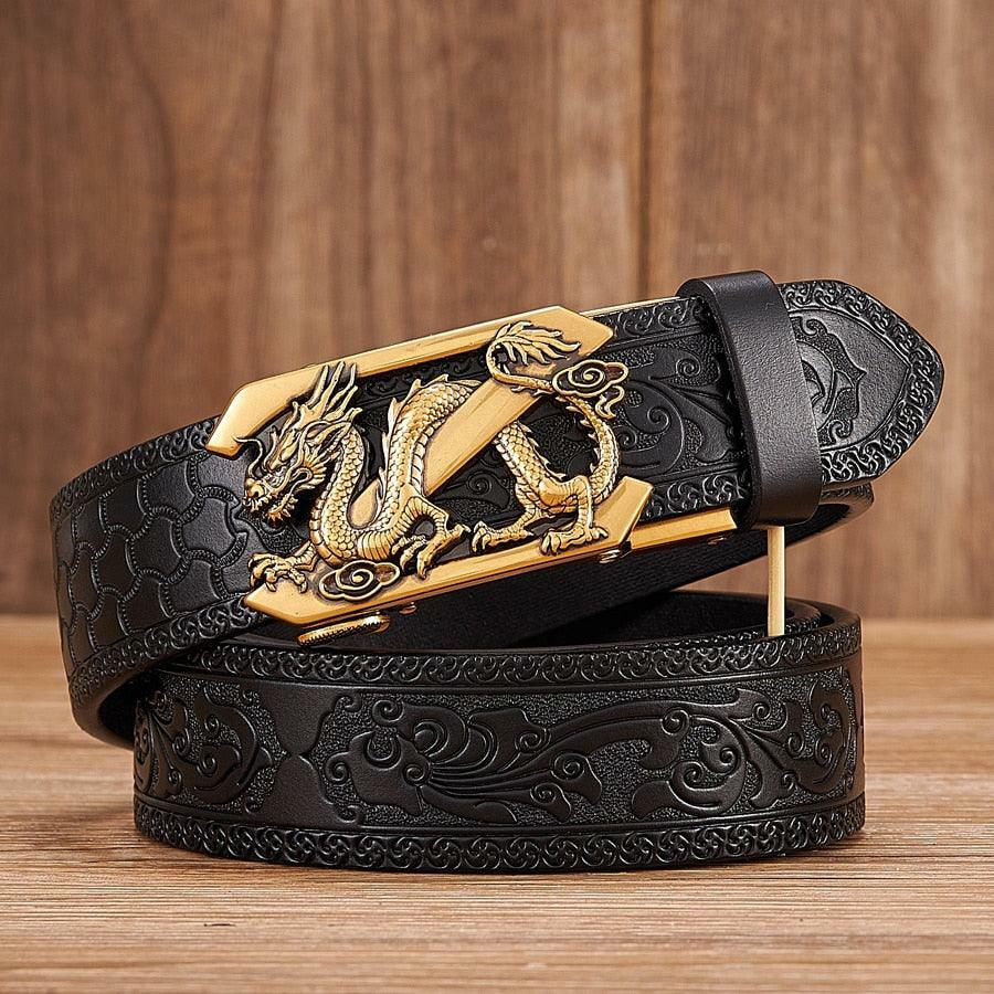Y2K Grunge Embossed Z Dragon Pendant Leather Belt - Retro 90s Fashion & Gothic Y2K Style