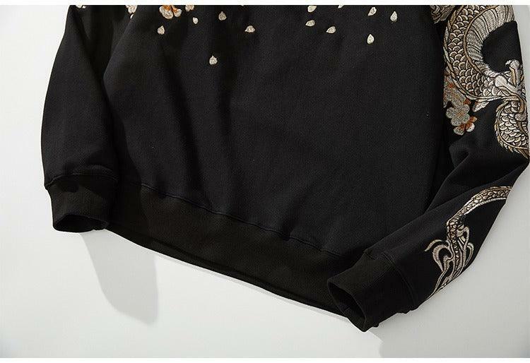 Y2K Grunge Embroidered Dragon Hoodie - 90s Retro, Summer Outfits, Y2K Fashion for Women
