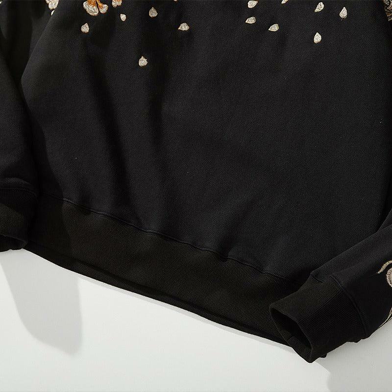 Y2K Grunge Embroidered Dragon Hoodie - 90s Retro, Summer Outfits, Y2K Fashion for Women