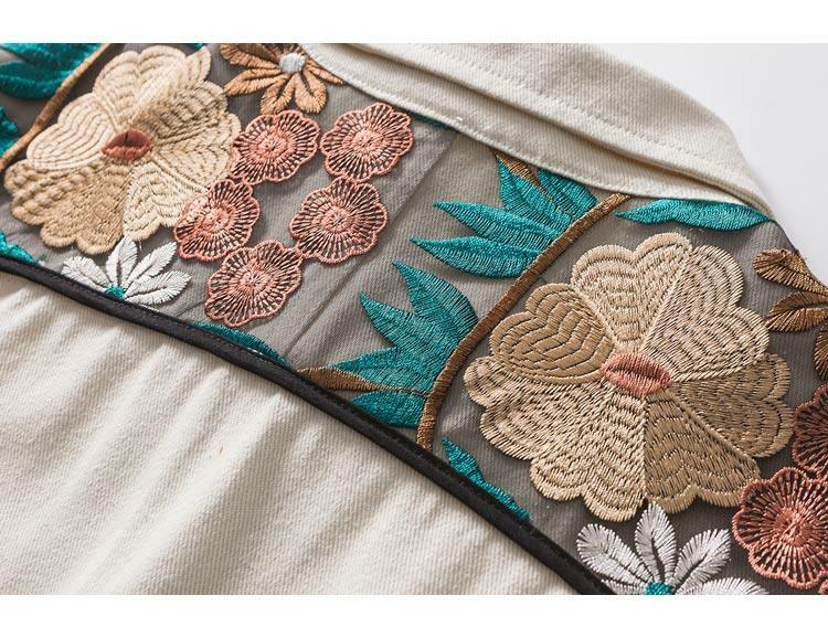 Y2K Grunge Embroidered Floral Patchwork Jacket - 90s Retro Summer Outfit for Women