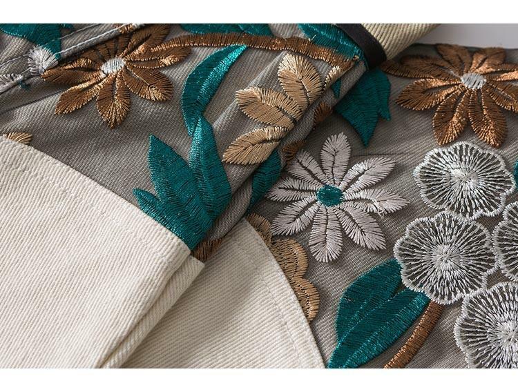 Y2K Grunge Embroidered Floral Patchwork Jacket - 90s Retro Summer Outfit for Women