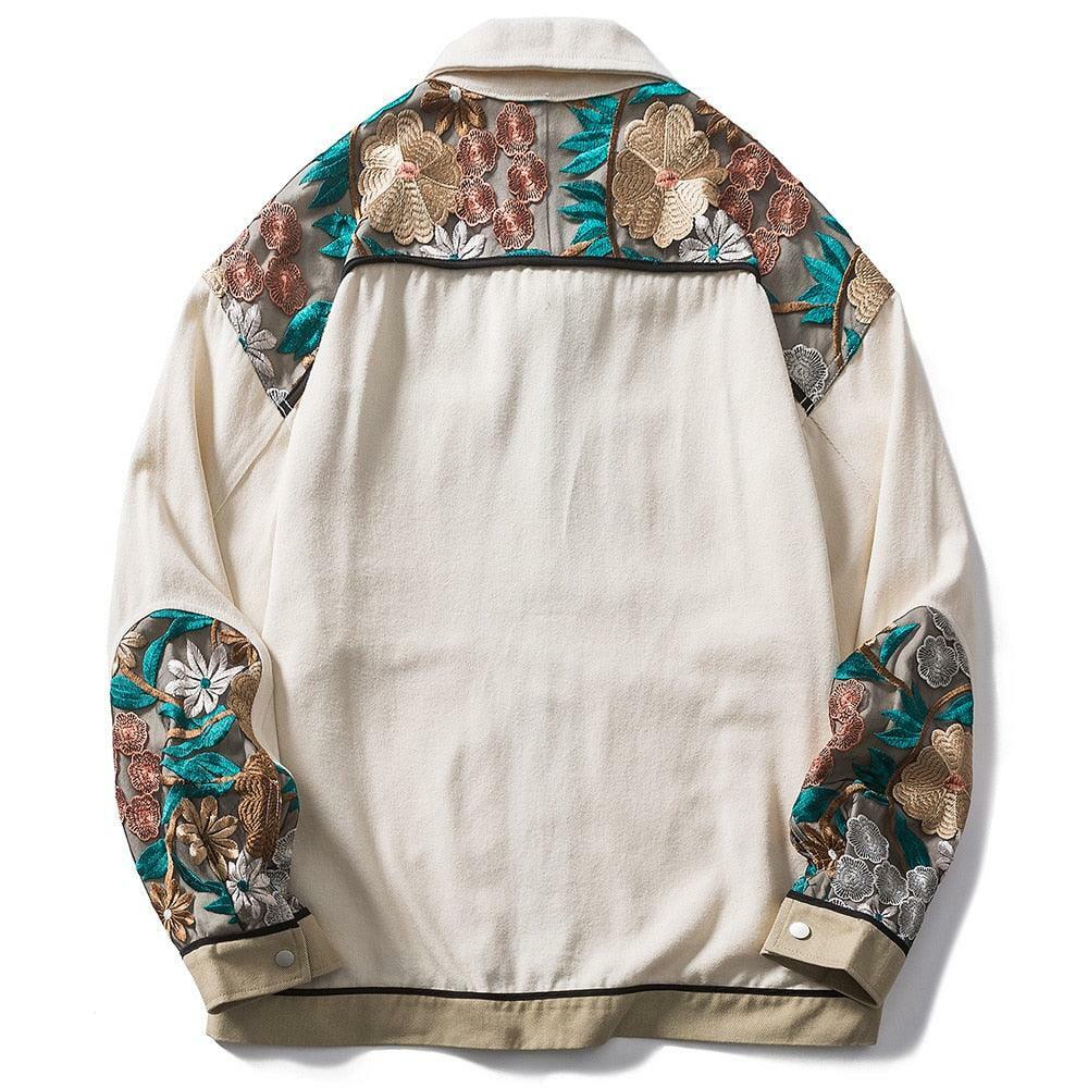 Y2K Grunge Embroidered Floral Patchwork Jacket - 90s Retro Summer Outfit for Women