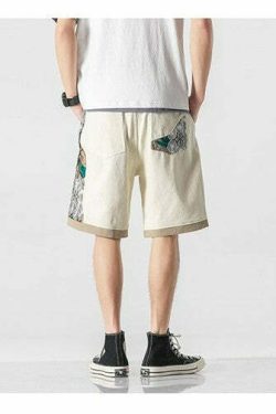 Y2K Grunge Embroidered Floral Patchwork Shorts - Retro 90s Summer Outfit for Women