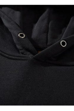 Y2K Grunge Embroidered Fox Hoodie - Retro 90s Fashion, Summer Outfits, and Pastel Goth Style
