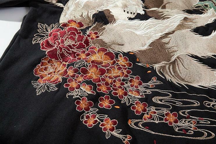 Y2K Grunge Embroidered Fox Hoodie - Retro 90s Fashion, Summer Outfits, and Pastel Goth Style