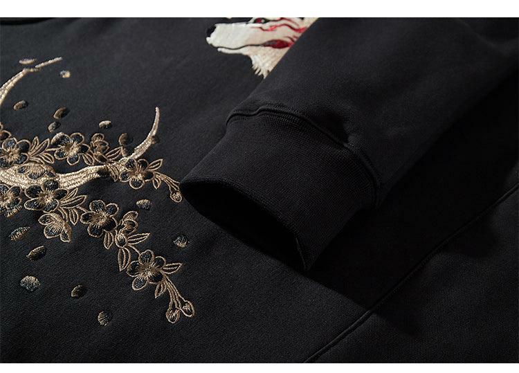 Y2K Grunge Embroidered Fox Hoodie - Retro 90s Fashion, Summer Outfits, and Pastel Goth Style