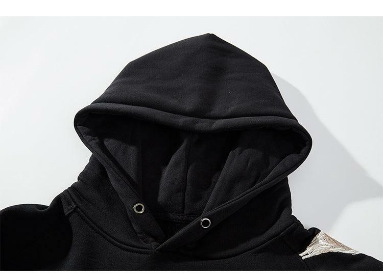 Y2K Grunge Embroidered Fox Hoodie - Retro 90s Fashion, Summer Outfits, and Pastel Goth Style