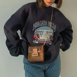 Y2K Grunge Embroidered Loose-Fit Sweatshirt - Retro 90s Fashion, Summer Y2K Outfits
