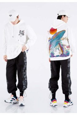 Y2K Grunge Embroidered Ocean Hoodie - Retro 90s Fashion, Summer Y2K Outfits, Pastel Goth Style