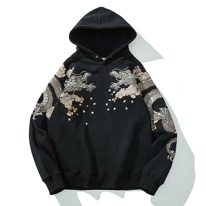 Y2K Grunge Embroidered Phoenix Hoodie - Retro 90s Fashion, Summer Outfits, and Clubwear