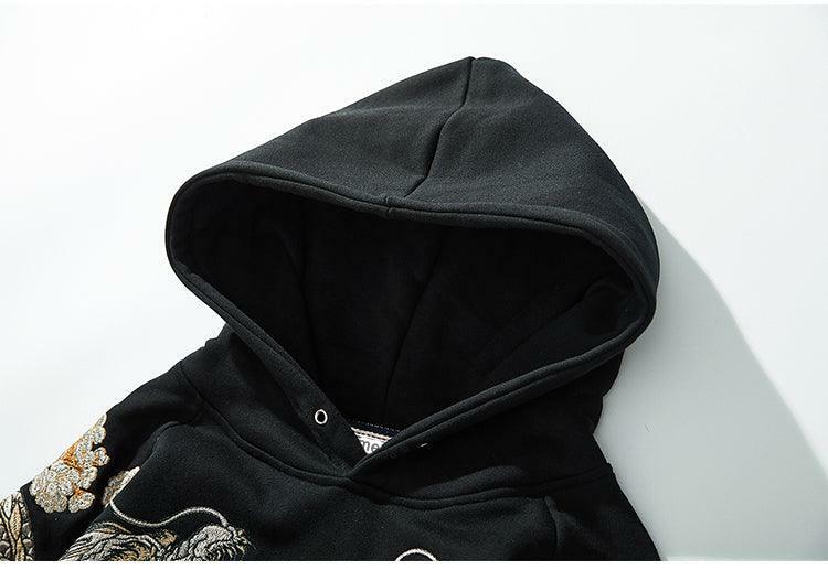 Y2K Grunge Embroidered Phoenix Hoodie - Retro 90s Fashion, Summer Outfits, and Clubwear