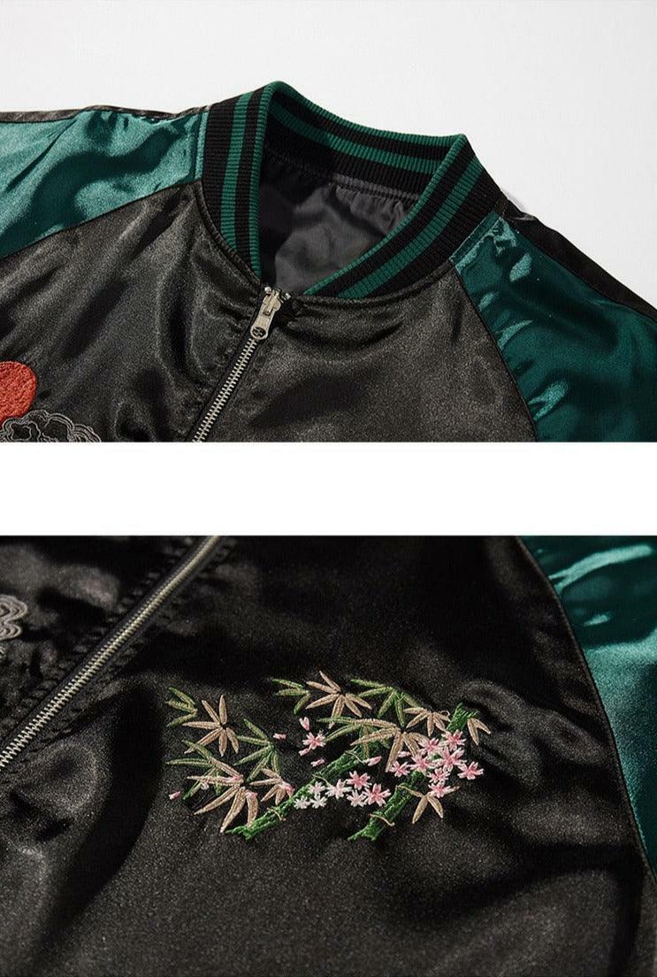 Y2K Grunge Embroidered Tiger Varsity Jacket - Retro 90s Fashion, Summer & Party Outfits