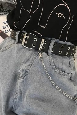 Y2K Grunge Eyelet Belt - Perfect for 90s Outfits, Y2K Summer, and Retro Party Looks