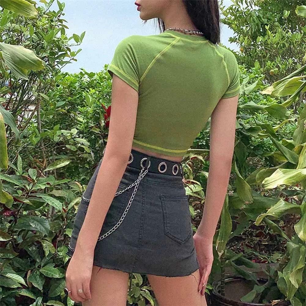 Y2K Grunge Fallen Angel Forest Crop Top - Retro 90s Summer Outfit for Women