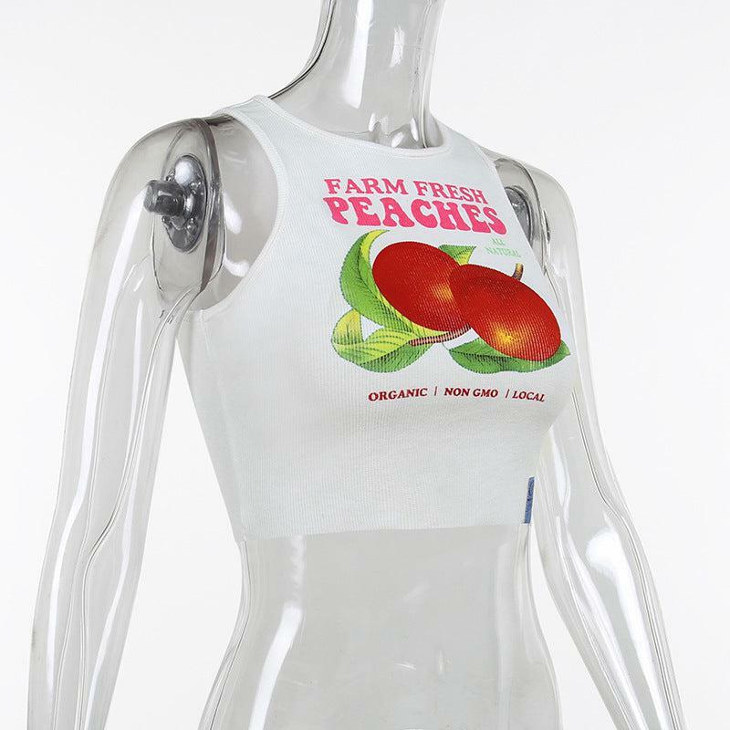 Y2K Grunge Farm Fresh Peaches Tank Top - Retro 90s Summer Outfit, Baby Tees, Y2K Fashion