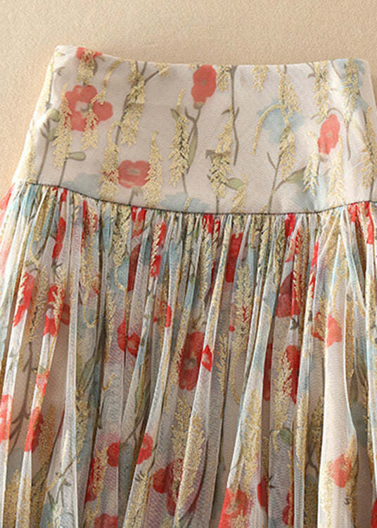 Y2K Grunge Fitted Zip Up Print Wrinkled Tulle Skirt - Retro 90s Summer Party Outfit