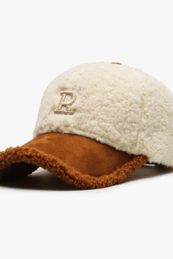 Y2K Grunge Fleece Baseball Cap - Retro 90s Fashion, Summer Y2K Outfits, Pastel Goth Style