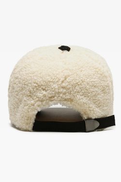 Y2K Grunge Fleece Baseball Cap - Retro 90s Fashion, Summer Y2K Outfits, Pastel Goth Style