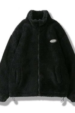 Y2K Grunge Fleece Jacket - Retro 90s Fashion, Summer Outfits, and Pastel Goth Style