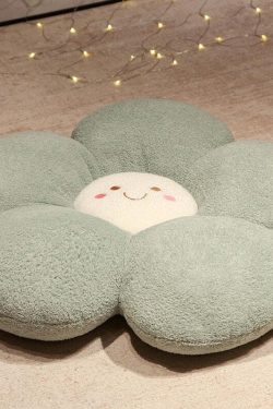 Y2K Grunge Flower Plush Pillow - Retro 90s Aesthetic, Pastel Goth, Y2K Summer Decor