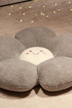 Y2K Grunge Flower Plush Pillow - Retro 90s Aesthetic, Pastel Goth, Y2K Summer Decor