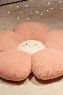 Y2K Grunge Flower Plush Pillow - Retro 90s Aesthetic, Pastel Goth, Y2K Summer Decor