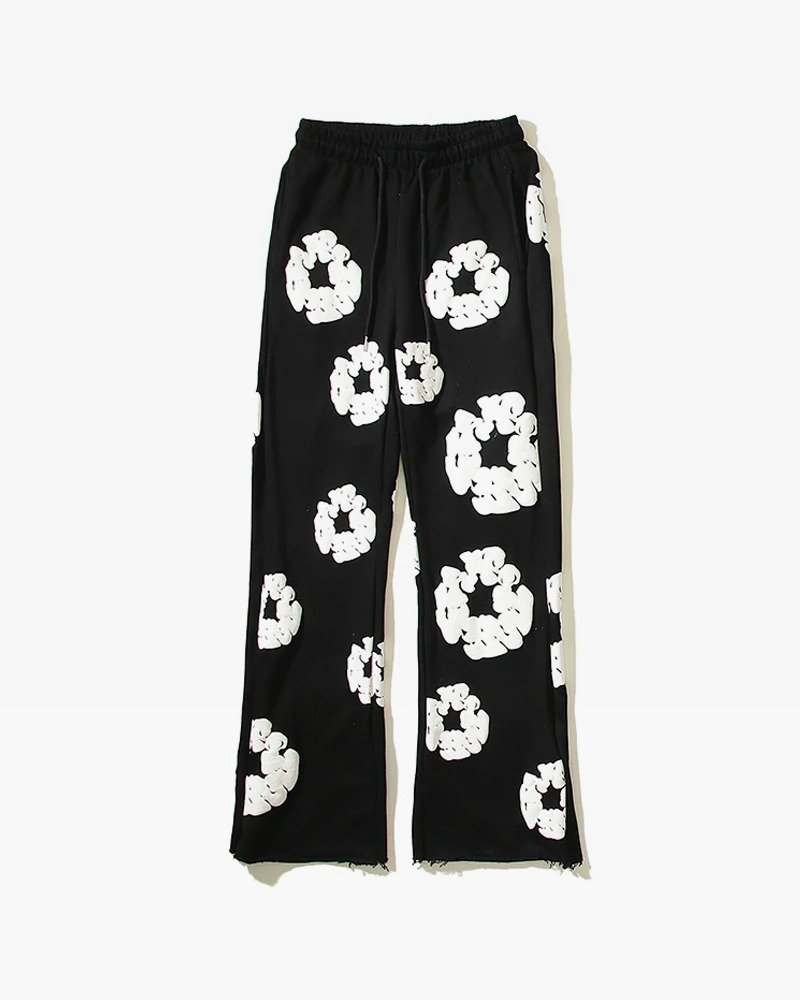 Y2K Grunge Flower Sweatpants - Retro 90s Fashion, Summer Outfits, and Pastel Goth Style