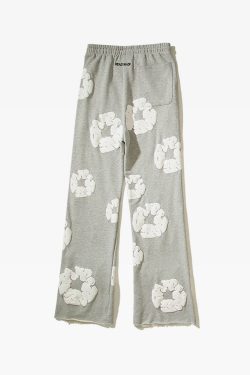 Y2K Grunge Flower Sweatpants - Retro 90s Fashion, Summer Outfits, and Pastel Goth Style