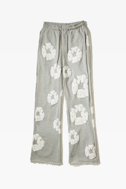 Y2K Grunge Flower Sweatpants - Retro 90s Fashion, Summer Outfits, and Pastel Goth Style