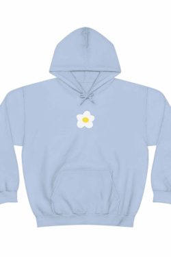 Y2K Grunge Flower Sweatshirt Hoodie - Retro 90s Summer Outfit, Pastel Goth, Y2K Fashion