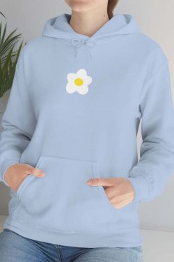 Y2K Grunge Flower Sweatshirt Hoodie - Retro 90s Summer Outfit, Pastel Goth, Y2K Fashion