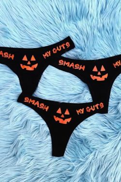 Y2K Grunge Funny Thong Underwear Set - Intimate Lingerie for Women, Retro 90s Fashion