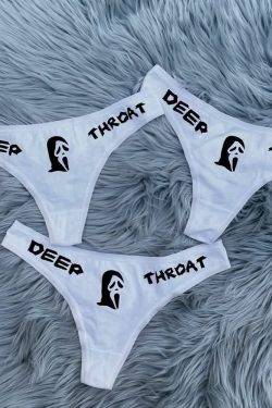Y2K Grunge Funny Thong Underwear Set - Intimate Lingerie for Women, Retro 90s Fashion