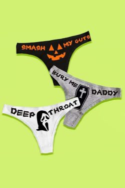 Y2K Grunge Funny Thong Underwear Set - Intimate Lingerie for Women, Retro 90s Fashion