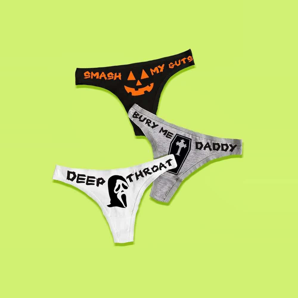 Y2K Grunge Funny Thong Underwear Set - Intimate Lingerie for Women, Retro 90s Fashion